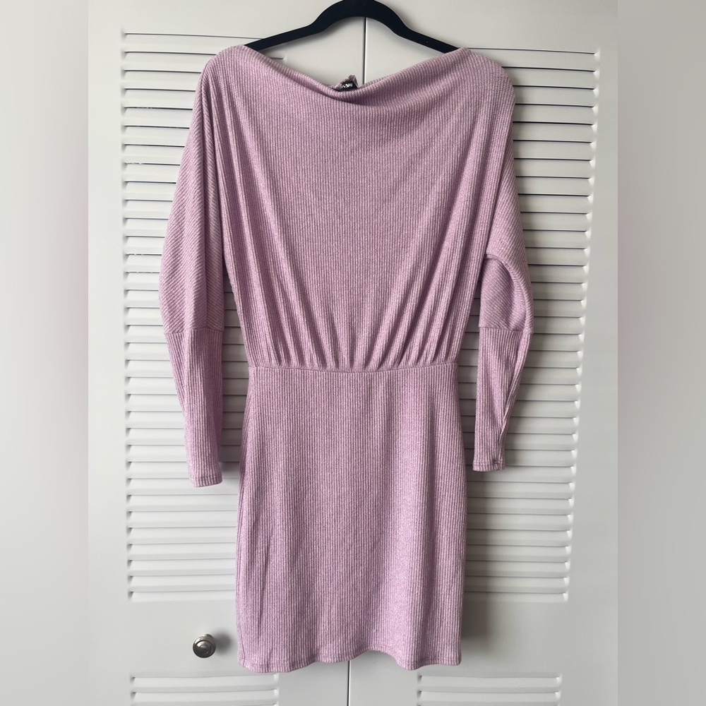Fashion Nova Lilac Ribbed Knit Dress